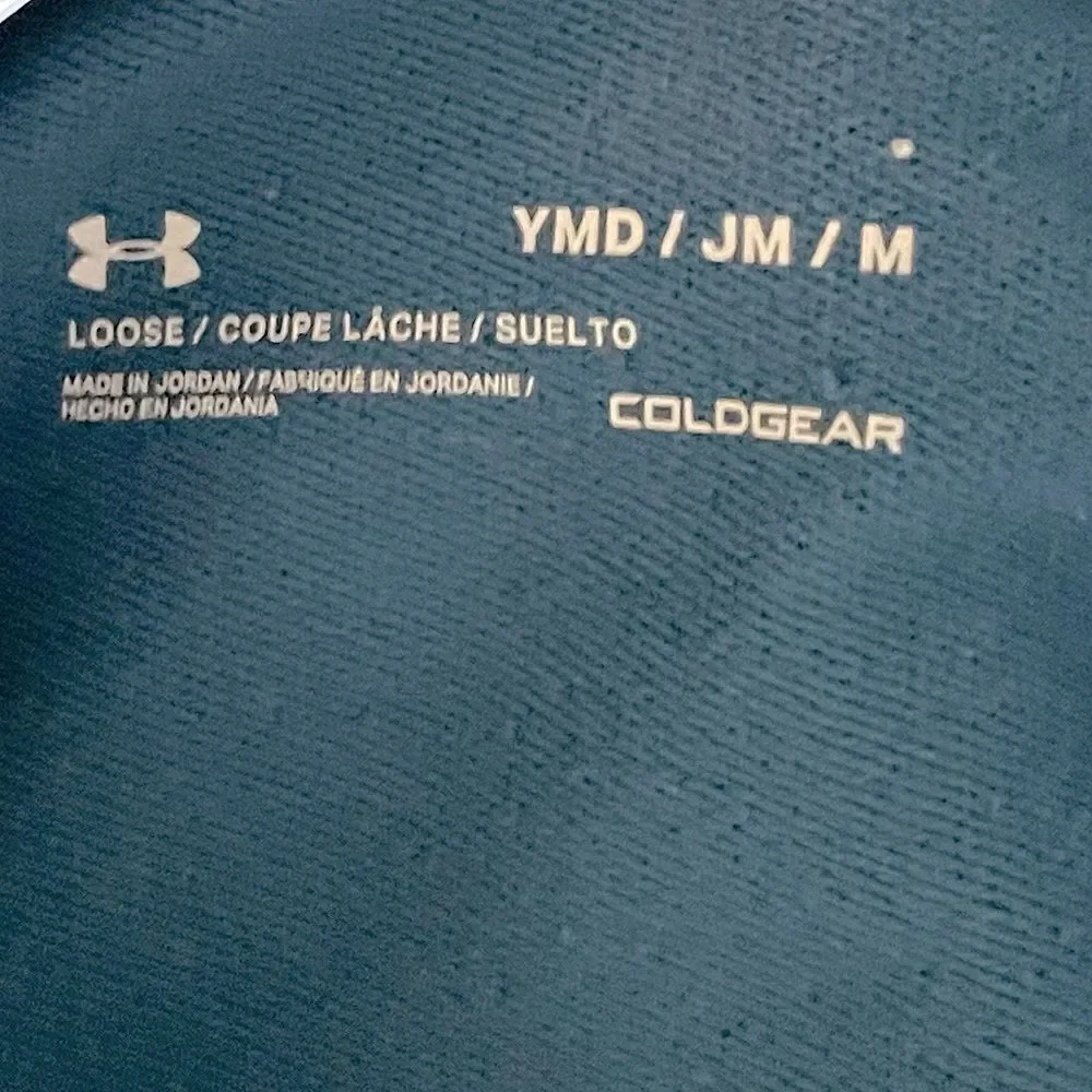 Youth, Under Armour, Coldgear, Half-Zip, Blue Jacket. Size Medium.